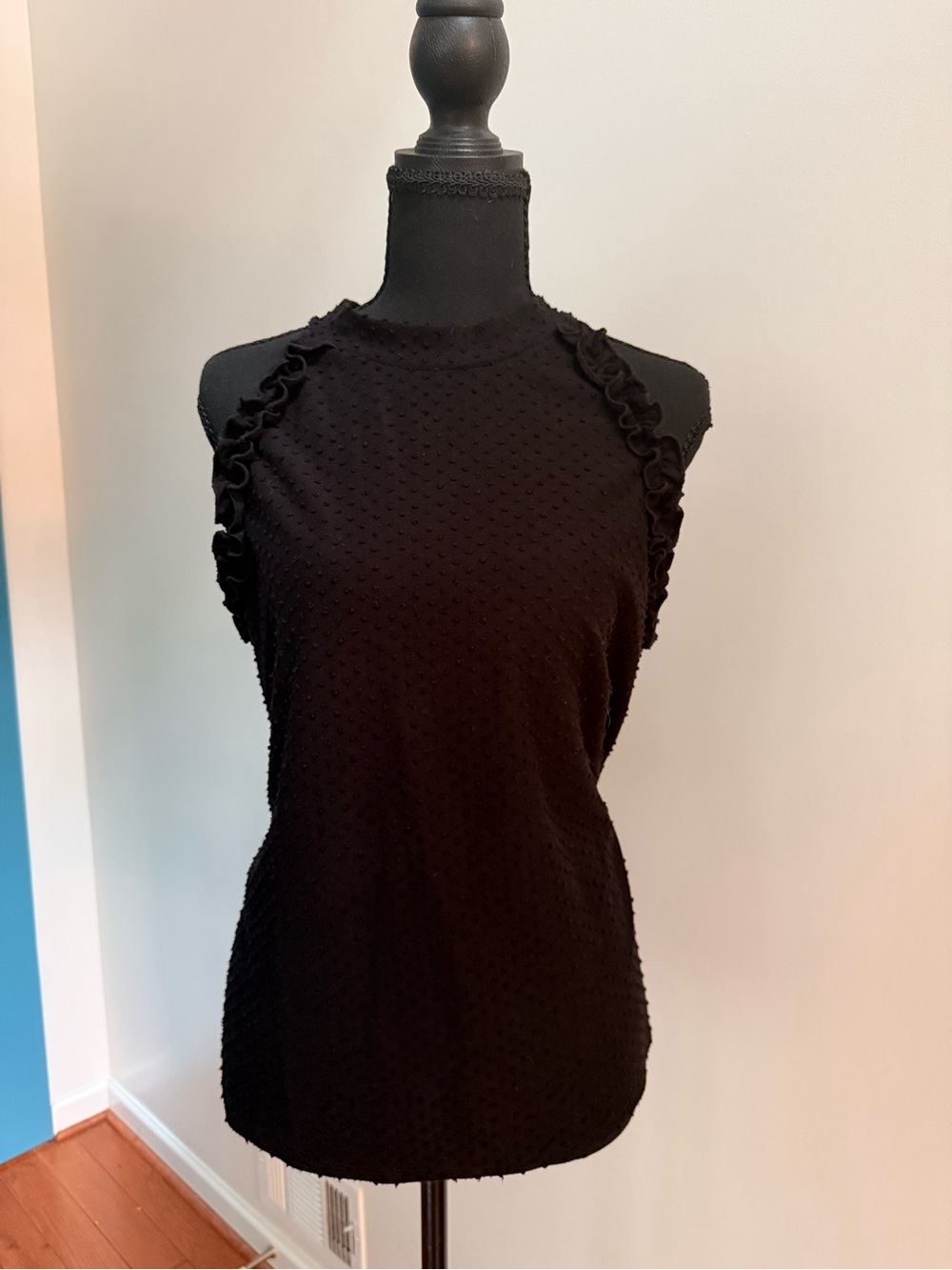 Black Ruffle-Trim Sleeveless Top - Picture 7 of 7